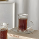 Glass Cups & Plate Set 6 Pcs